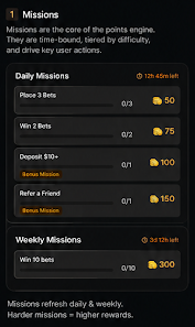 Missions screen screenshot (Branded look)